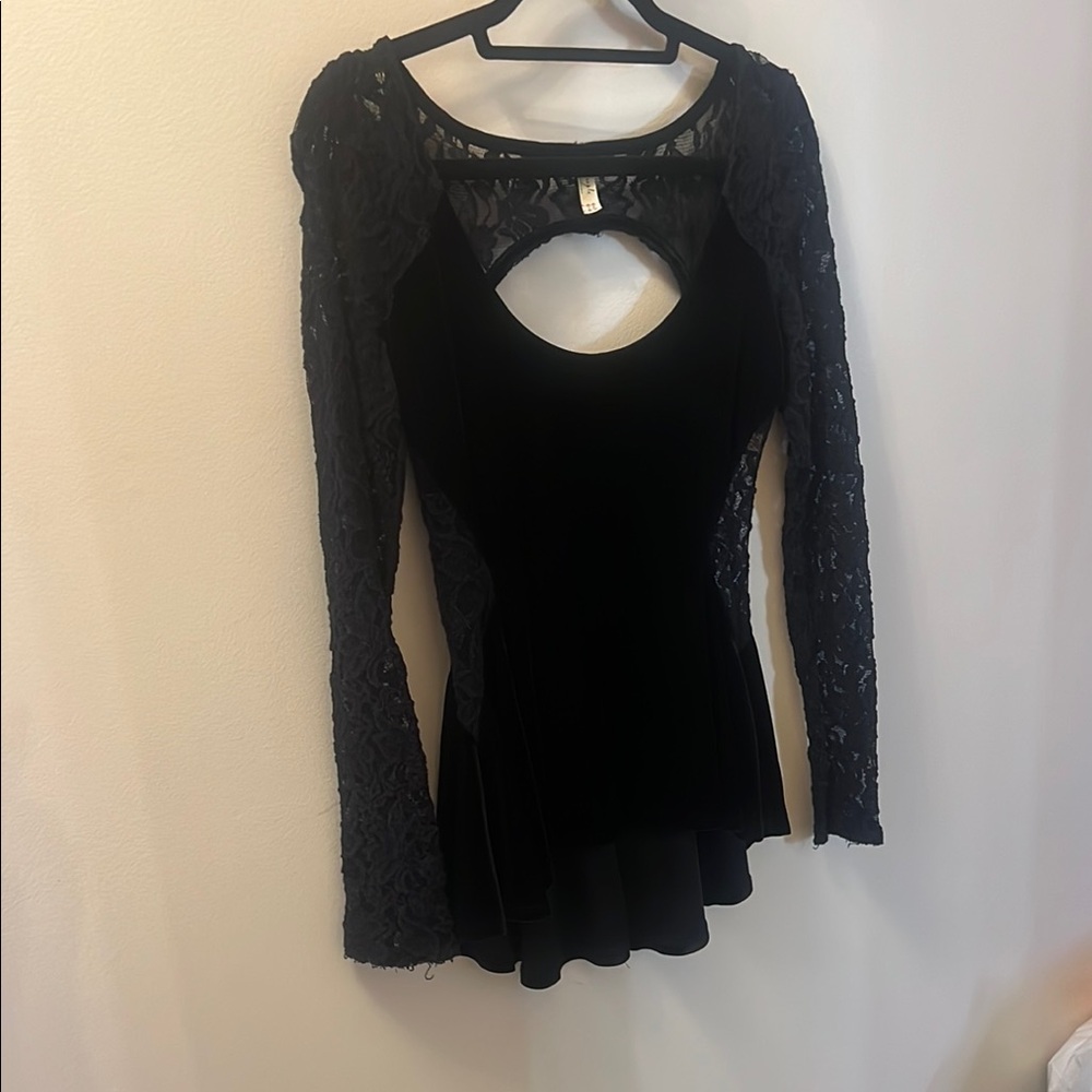 Black Lace & Velvet Top